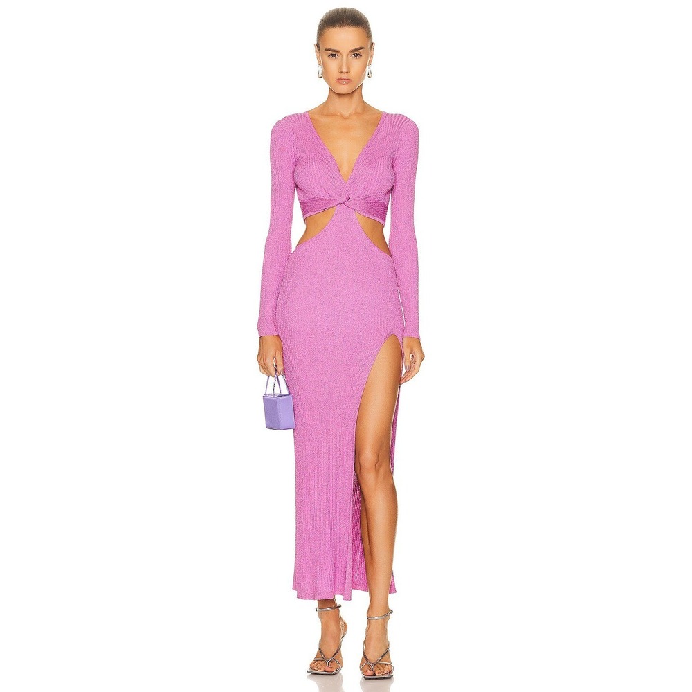 LoveShackFancy Bernette Orchid Sparkle Metallic Cutout Midi Dress‎ Small NWT